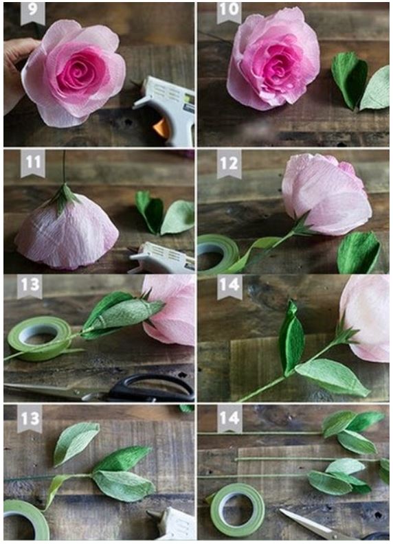 Cách làm hoa hồng bằng giấy nhún đơn giản mà đẹp