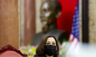 Phó Tổng thống Mỹ Harris tại Phủ Chủ tịch, Hà Nội, ngày 25/8/2021. Ảnh: REUTERS/Evelyn Hockstein/Pool.
