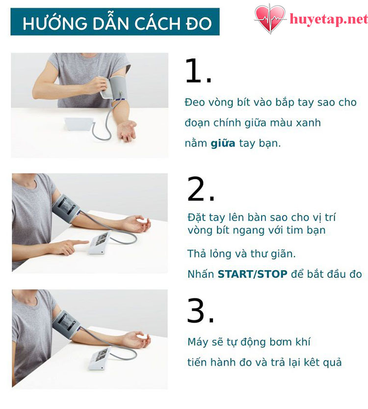 Cách đo huyết áp bằng máy đo huyết áp bắp tay 1