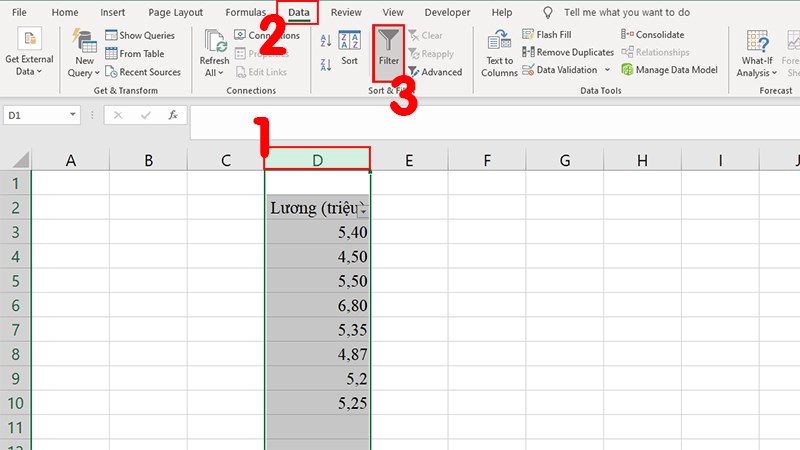 Cách khắc phục lỗi bộ lọc, không filter được trong Excel hiệu quả 1