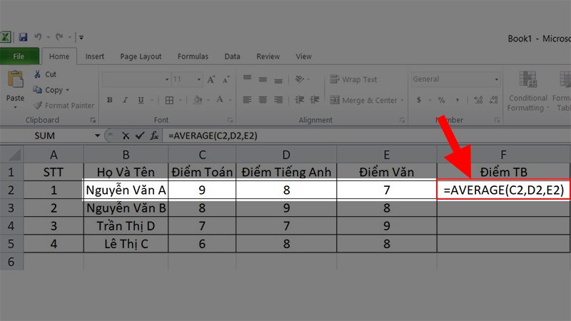 Cách sử dụng hàm AVERAGE trong Excel có bài tập kèm lời giải