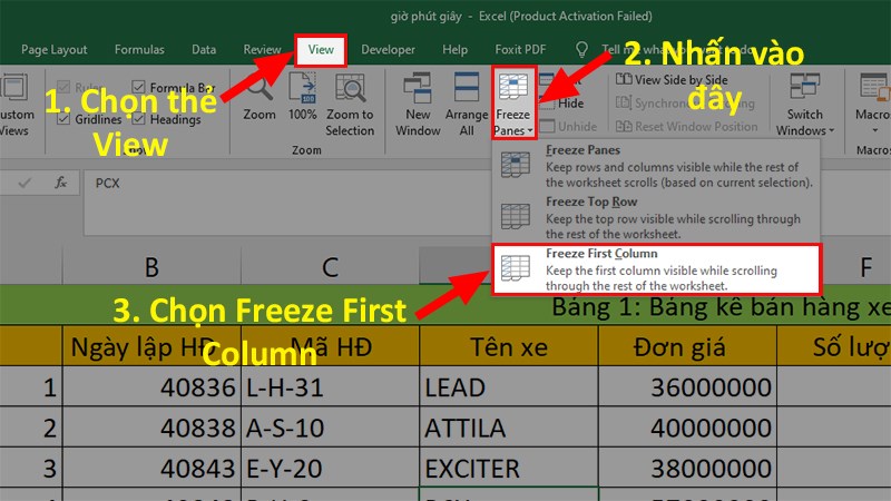 Cách cố định cột trong Excel cực đơn giản, chi tiết cho mọi phiên bản 2